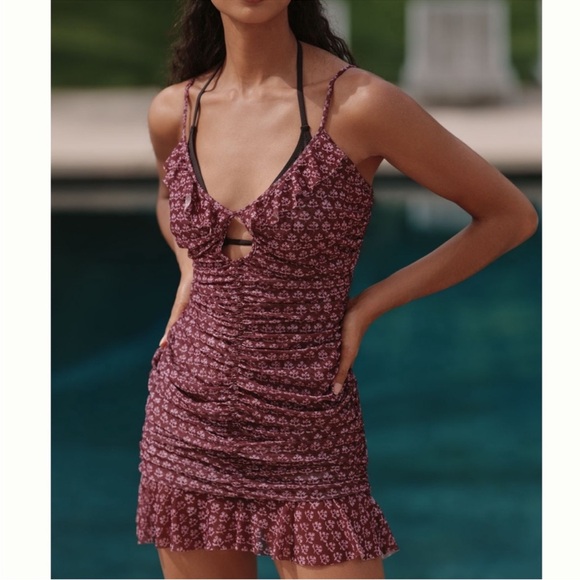 Celandine Other - Anthropologie Ruched Floral Swim Coverup Dress